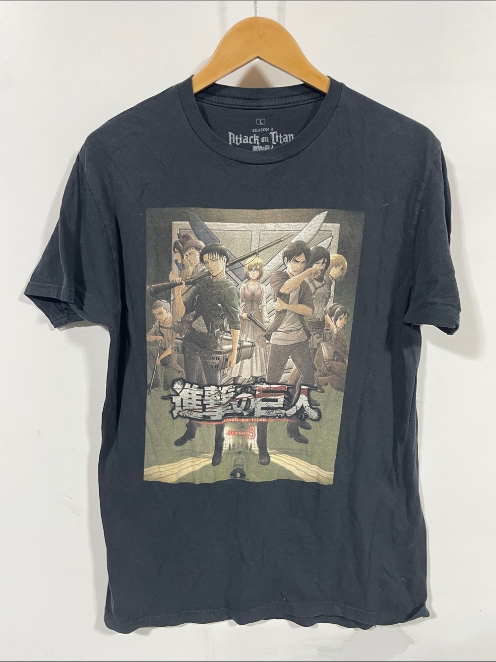 Attack on titan Black Graphic Crewneck T-Shirt